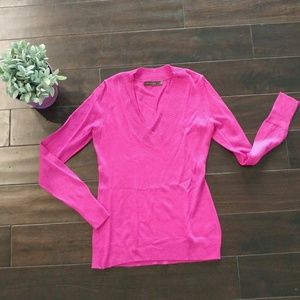The Limited hot pink v-neck sweater sz S